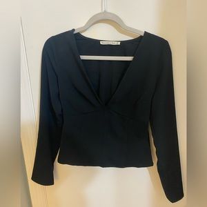Abercrombie & Fitch Black Business Casual Long Sleeve Top (size XS)